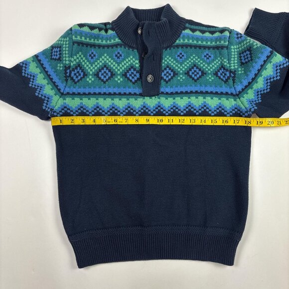 Gap Kids Fair Isle Sweater Boys XXL Heavyweight Button Front Pullover - Picture 6 of 8